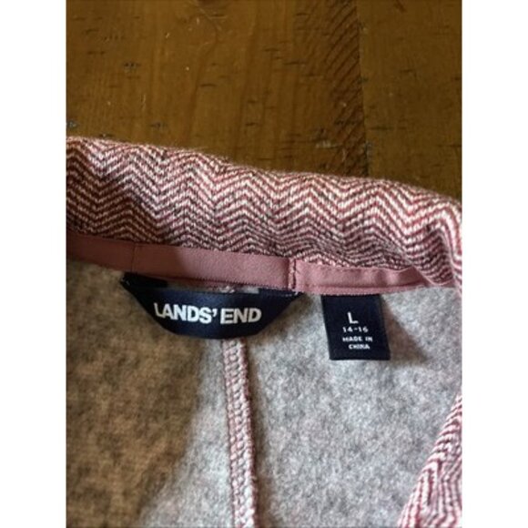 Lands End Pink Fleece Jacket Size Large Super Soft Inside - Picture 4 of 9